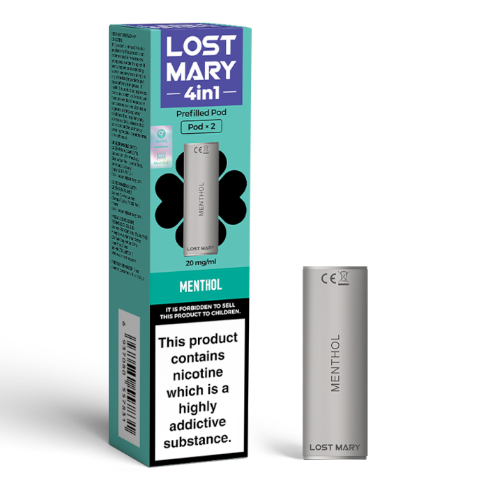 Lost Mary 4 in 1 Prefilled POD Menthol (2 pods per pack) Vapedirectstore.ie Lost Mary 4 in 1 Prefilled POD Menthol (2 pods per pack) Vapedirectstore.ie